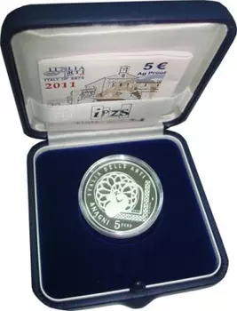 Набор монет 5 евро Италии 2011 года Серебро `Подарочная монета посвящена городу в Италии Ананьи