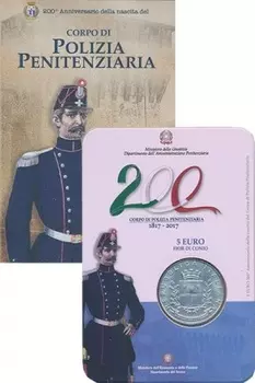 Набор монет 5 евро Италии 2017 года Серебро Монета номиналом 5 евро (серебро 925