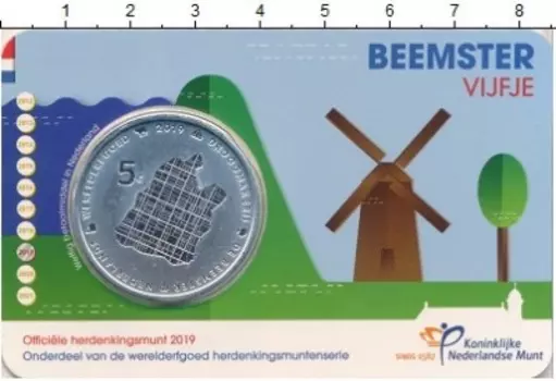 Набор монет 5 евро Нидерланд 2019 года Посеребрение Всемирное Наследие