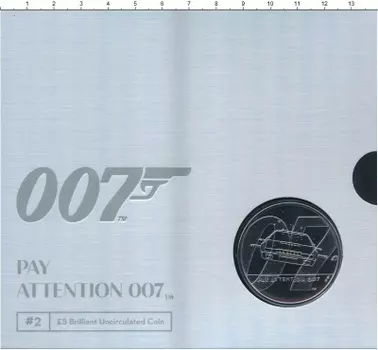 Набор монет 5 фунтов Англии 2020 года Медно-никель Вторая монета из серии Джеймс Бонд