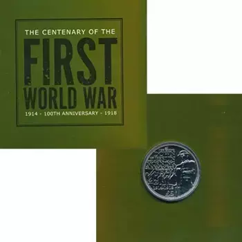 Набор монет 5 фунтов Гернси 2014 года Медно-никель 100 лет с начала Первой Мировой Войны