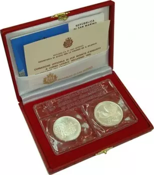 Набор монет Чемпионат мира по футболу 1990 года Сан-Марино 1990 года Серебро Набор посвящен чемпионату мира по футболу 1990 года