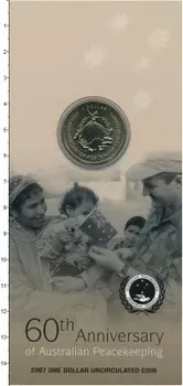 Набор монет доллар Австралии 2007 года 60 лет миротворческой деятельности