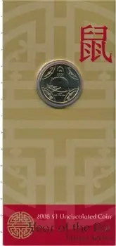 Набор монет доллар Австралии 2008 года Латунь Год крысы