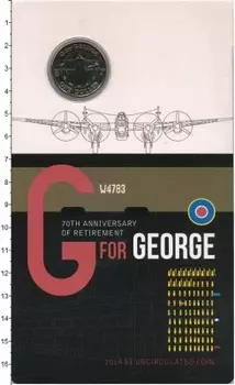 Набор монет доллар Австралии 2014 года Латунь G for GEORGE