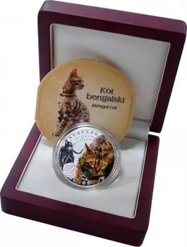 Набор монет доллар Ниуэ 2014 года Серебро Лучшие друзья человека - Бенгальская кошка
