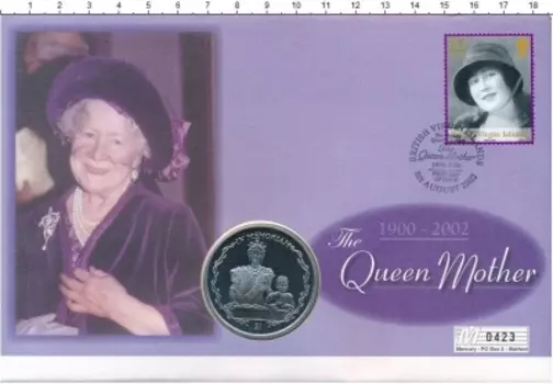 Набор монет доллар Виргинских островов 2002 года Медно-никель В память о королеве-матери