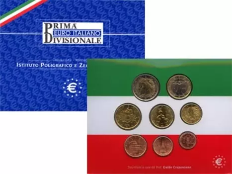 Набор монет Евронабор 2002 Италии 2002 года "Итальянский подарочный набор евромонет 2002 года ?? Откройте для себя красоту и значимость первых итальянских евромонет с этим эксклюзивным набором, выпущенным в 2002 году