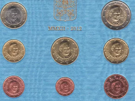 Набор монет Евронабор 2012 Ватикана 2012 года Подарочный набор 2012 года выпуска