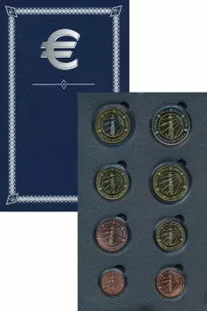 Набор монет Европроба 2003 Латвии 2003 года В наборе 8 монет номиналом от 1 евроцента до 2 евро