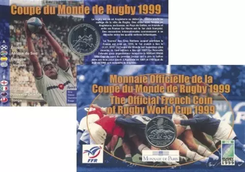 Набор монет франк Франции 1999 года Серебро Чемпионат Мира по регби