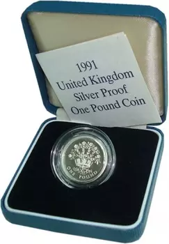 Набор монет фунт Англии 1991 года Серебро Елизавета II