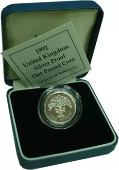 Набор монет фунт Англии 1992 года Серебро Елизавета II