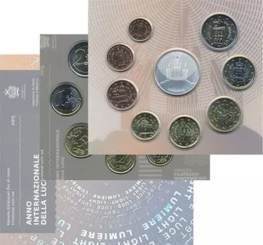 Набор монет Годовой Евронабор 2015 года Сан-Марино 2015 года `Представляем Вашему вниманию, годой Евронабор Сан-Марино 2015 года выпуска