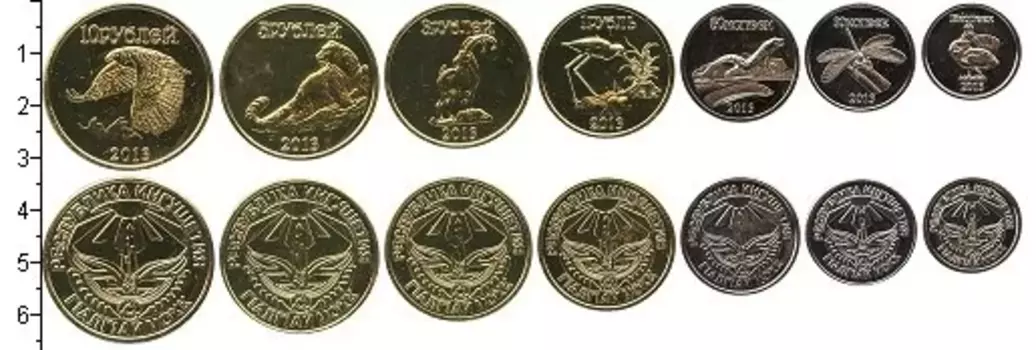 Набор монет Ингушетия 2013 России 2013 года В наборе 7 монет номиналом: 15 копеек, 30 копеек, 50 копеек, 1 рубль, 3 рубля, 5 рублей, 10 рублей