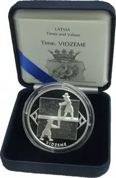 Набор монет лат Латвии 2004 года Серебро `Серия ``Время`` - Видземе