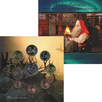 Набор монет Набор 2006 года Финляндии 2006 года Набор из 8 монет от 1 евроцента до 2 евро с жетоном монетного двора