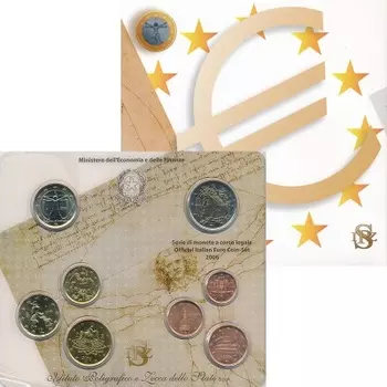 Набор монет Набор 2006 года Италии 2006 года Набор из 8 монет от 1 евроцента до 2 евро