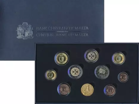 Набор монет Набор 2013 года Мальты 2013 года Набор из 9 монет от 1 евроцента до 2 евро, а так же жетон в виде античной монеты