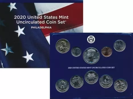 Набор монет Набор 2020 года Америки 2020 года Набор из 10 монет от 1 цента до 1 доллара