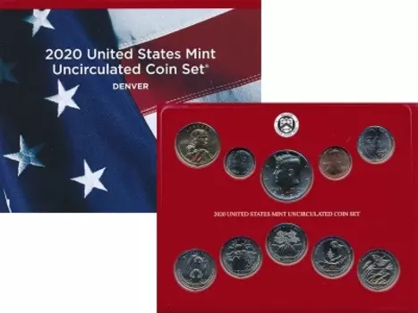 Набор монет Набор 2020 года Америки 2020 года Набор из 10 монет от 1 цента до 1 доллара