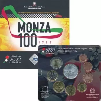 Набор монет Набор 2022 года Италии 2022 года Италия официальный набор монет евро 2022 г