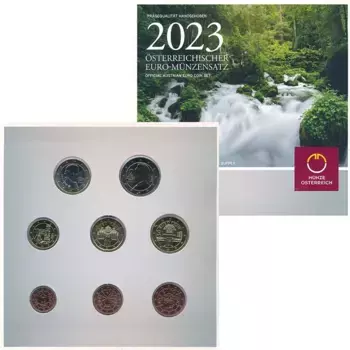 Набор монет Набор 2023 года Австрии 2023 года Годовой набор евро монет Австрии 2023 года