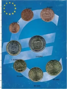 Набор монет Набор из 8 монет Сан-Марино Набор из 8 монет от 1 евроцента до 2 евро разных годов