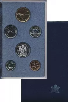 Набор монет Набор монет 1990 года Канады 1990 года Медно-никель В наборе 6 монет номиналом 1 доллар; 50, 25, 10, 5, 1 цент