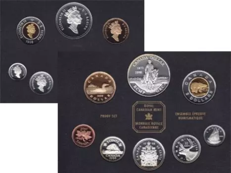 Набор монет Набор монет 1998 года в качестве proof Канады 1998 года Представляем вам набор монет Канады 1998 года, выполненных в качестве proof