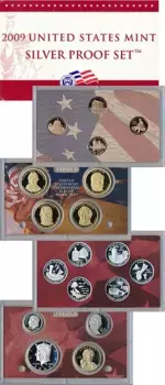 Набор монет Набор монет 2009 года Америки 2009 года Серебро ? "US Mint Silver Proof Set США 2009 года" - подарочный набор ? Представляем вам великолепный подарочный набор монет 2009 года, тщательно отобранный и представленный Монетным двором США