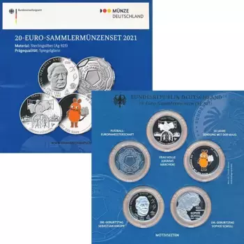 Набор монет Набор монет Германии 2021 года Серебро Набор монет Германии 2021-2020 года