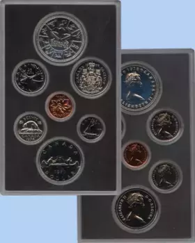 Набор монет Памятный набор 1978 года Канады 1978 года В наборе 7 монет Канады 1978 года, выполненных в качестве proof: 1 цент, 5 центов, 10 центов, 25 центов, 50 центов, 1 доллар и 1 памятный доллар, посвященный олимпийским играм