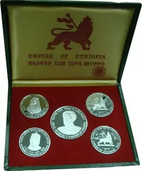 Набор монет Правители Эфиопии Эфиопии 1972 года Серебро Набор посвящен правителям Эфиопии