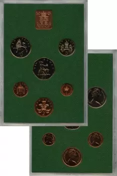 Набор монет Выпуск 1975 года Англии 1975 года Выпуск монет 1975 года