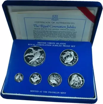 Набор монет Выпуск 1977 года в серебре Виргинских островов 1977 года Серебро Предлагаем вашему вниманию proof-выпуск разменных монет Виргинских островов 1977 года