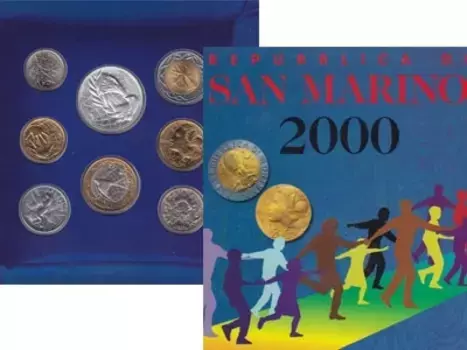 Набор монет Выпуск 2000 года, Основные человеческие ценности Сан-Марино 2000 года ? Набор монет "Основные человеческие ценности" Сан-Марино 2000 года ? Отпразднуйте вечные ценности, которые объединяют все человечество, с этим изысканным набором евромонет, выпущенным Республикой Сан-Марино в 2000 году