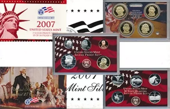 Набор монет Выпуск 2007 Silver-Proof-set Америки 2007 года `Подарочный набор Silver-Proof-Set 2007 года