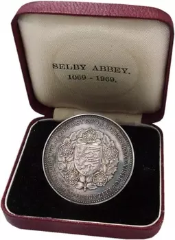 Набор монет Жетон Англии 1969 года Серебро 900 лет аббатству Селби