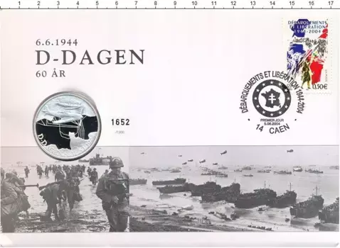 Набор монет Жетон Франции 2004 года Серебро День-Д 6