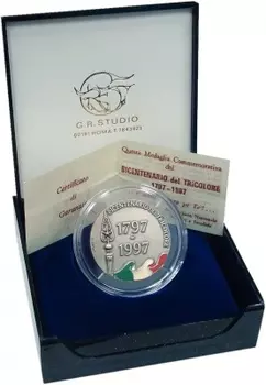 Набор монет Жетон Италии 1997 года Медно-никель 200 лет флагу