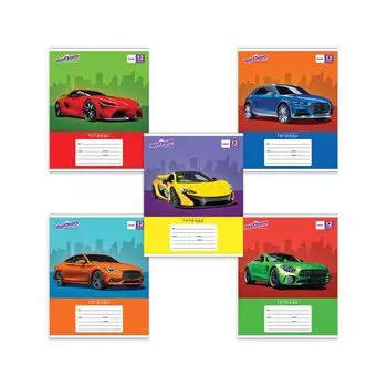 105634, (цена за 60 шт.) Тетрадь 12л. ЮНЛАНДИЯ линия, обложка картон, "АВТО-КЛАСС"