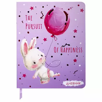 106160, Дневник 1-4 класс 48 л., кожзам (гибкая), печать, фольга, ЮНЛАНДИЯ, "Зайчик", 106160