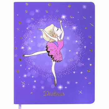 106161, Дневник 1-4 класс 48 л., кожзам (гибкая), печать, фольга, ЮНЛАНДИЯ, "Балерина", 106161