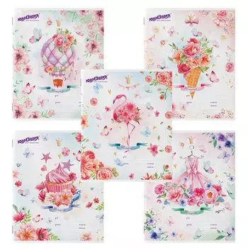 106468, (цена за 20 шт.) Тетрадь 12 л. ЮНЛАНДИЯ, клетка, обложка картон, "НЕЖНОСТЬ", 106468