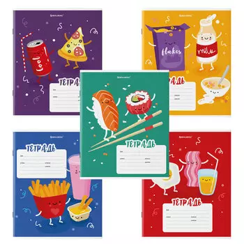 106478, (цена за 20 шт.) Тетрадь 18 л. BRAUBERG клетка, обложка картон, "Tasty food", 106478