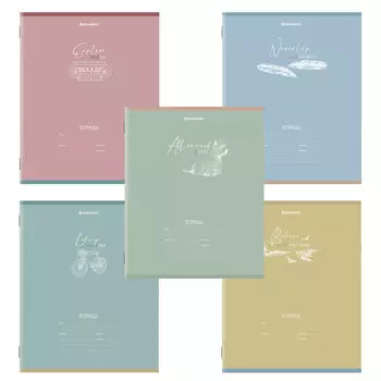 106486, (цена за 20 шт.) Тетрадь 24 л. BRAUBERG клетка, обложка картон, "PASTEL", 106486