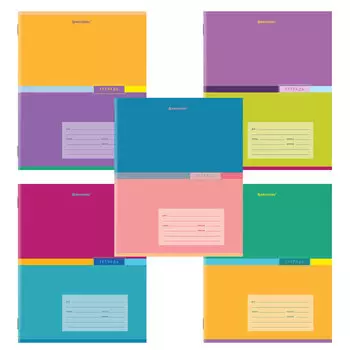 106487, (цена за 20 шт.) Тетрадь 24 л. BRAUBERG линия, обложка картон, "COLOR", 106487