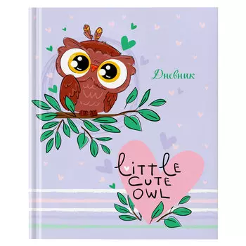 106594, (цена за 6 шт.) Дневник 1-4 класс 48 л., твердый, ЮНЛАНДИЯ, глянцевая ламинация, с подсказом, "Совушка", 106594