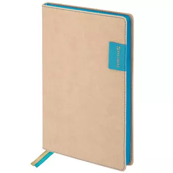 113420, Ежедневник недатированный А5 (138х213 мм), BRAUBERG "AIM", под кожу, 136 л., бежевый, 113420